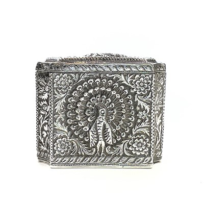 Lot 1006 - A Persian silver gilt tea caddy, circa 1900,...