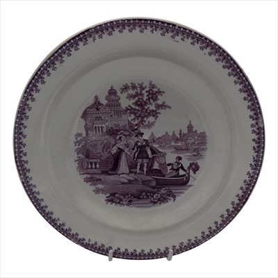 Lot 1308 - A Cambrian Pottery Swansea side plate, circa...