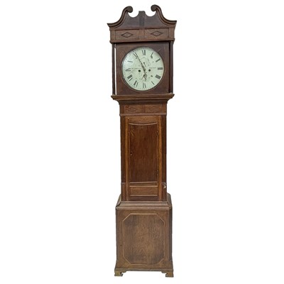 Lot 2912 - A 19th century oak eight day longcase, the...