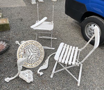 Lot 605 - Victorian circular cast iron table with...