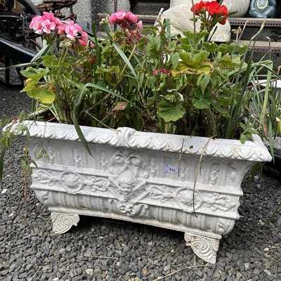 Lot 613 - A pair of Victorian cast iron rectangular...