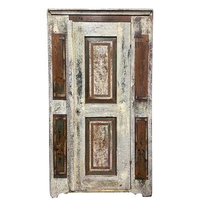 Lot 27 - A painted pine cupboard, early 19th century.