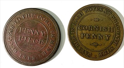 Lot 562F - Cornish 19th Century Penny Tokens (2)