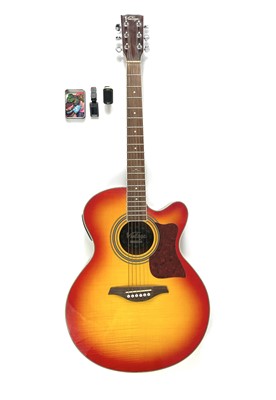 Lot 58 - A 'Vintage' VEC350FSB electro acoustic guitar.