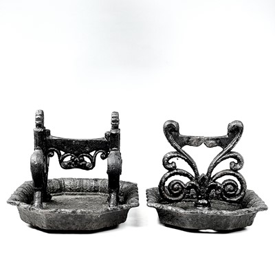 Lot 627 - A Victorian cast iron boot scraper, with...