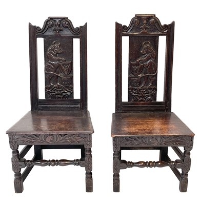 Lot 79 - A pair of Welsh oak side chairs, probably Elizabethan