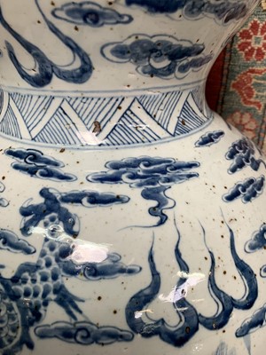 Lot 20 - An enormous Chinese blue and white porcelain...