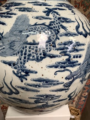 Lot 20 - An enormous Chinese blue and white porcelain...