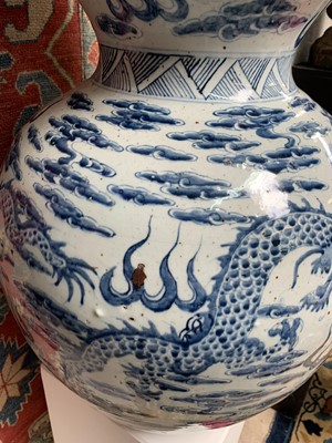 Lot 20 - An enormous Chinese blue and white porcelain...