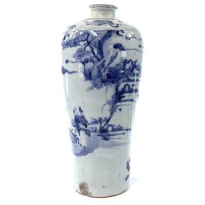 Lot 12 - A Chinese blue and white meiping, Ming Dynasty,...