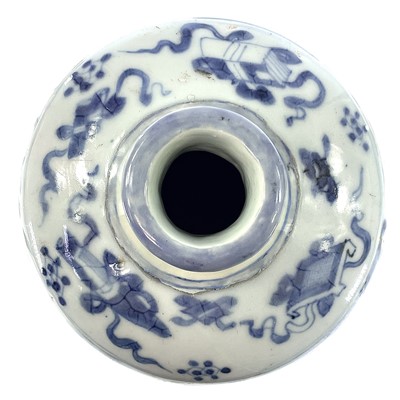 Lot 12 - A Chinese blue and white meiping, Ming Dynasty,...