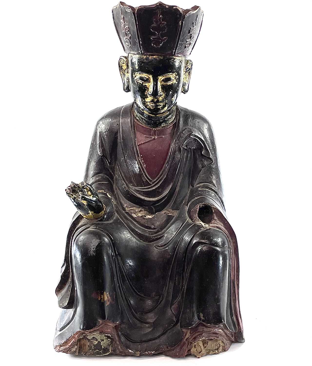 Lot 26 - A Vietnamese carved, lacquered and painted...