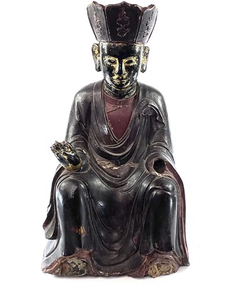 Lot 26 - A Vietnamese carved, lacquered and painted...