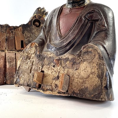 Lot 26 - A Vietnamese carved, lacquered and painted...