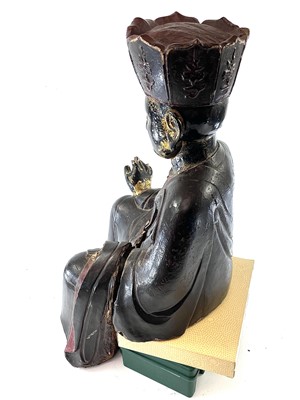 Lot 26 - A Vietnamese carved, lacquered and painted...