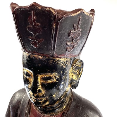 Lot 26 - A Vietnamese carved, lacquered and painted...