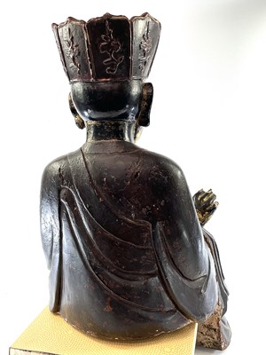 Lot 26 - A Vietnamese carved, lacquered and painted...