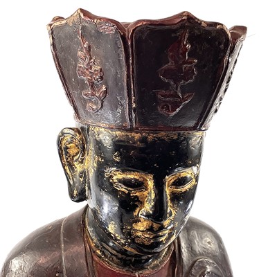Lot 26 - A Vietnamese carved, lacquered and painted...