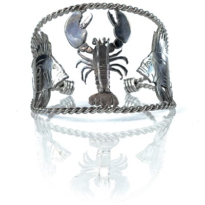 Lot 223a - A 999 fine silver Lamorna Trio bangle by James Suddaby.