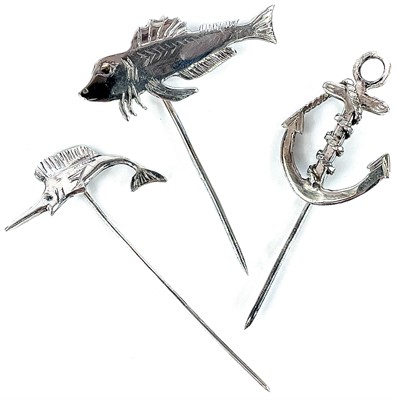 Lot 250 - A set of 999 fine silver Newlyn Trio stick...