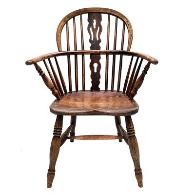 Lot 60 - An ash, elm and beech windsor armchair, 19th century.