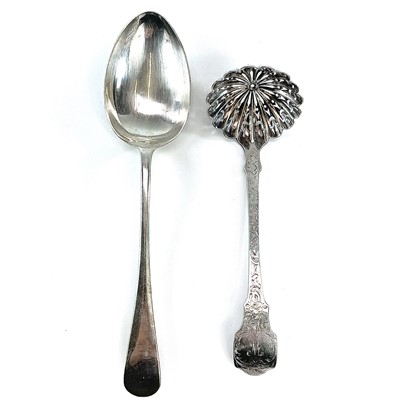 Lot 182 - A Victorian silver sifter spoon by Elizabeth...