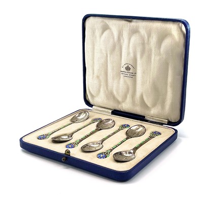 Lot 44 - An attractive George V silver and enamel cased...