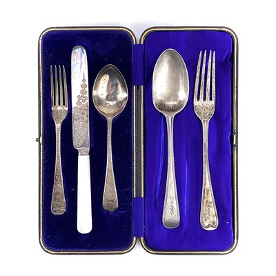 Lot 180 - An Edwardian silver cased christening knife...