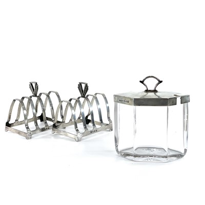 Lot 55 - A pair of George VI silver Art Deco four...