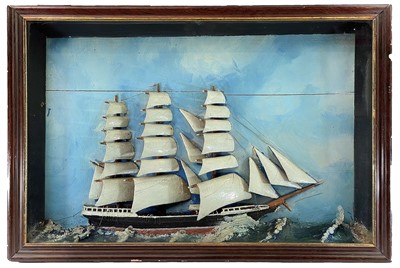 Lot 16 - A late Victorian diorama of a three masted...