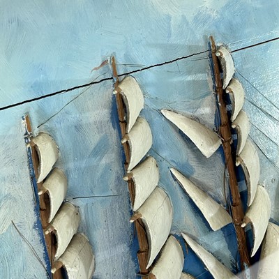 Lot 16 - A late Victorian diorama of a three masted...