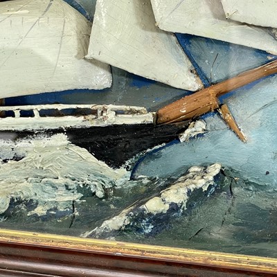 Lot 16 - A late Victorian diorama of a three masted...