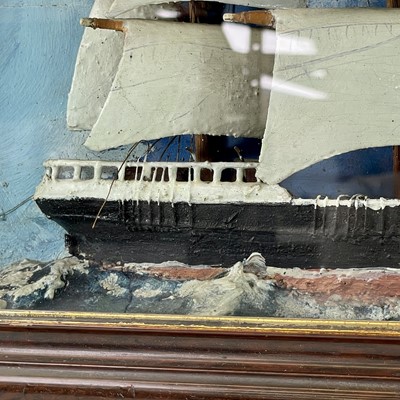 Lot 16 - A late Victorian diorama of a three masted...