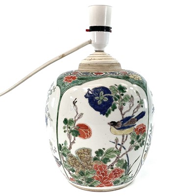 Lot 63 - A Chinese famille verte porcelain jar, 19th...