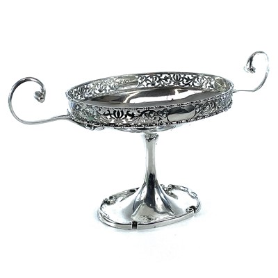 Lot 188 - A George V silver twin handled pedestal dish...