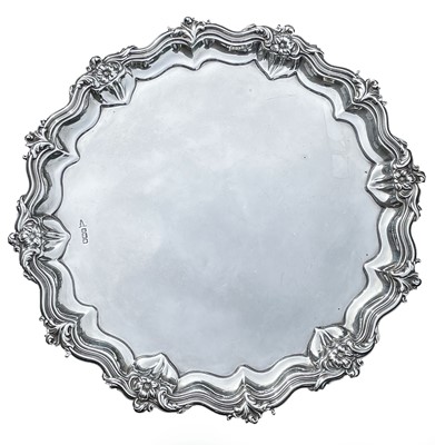 Lot 98 - A George V silver salver by Walker & Hall,...