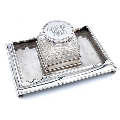 Lot 192 - A Victorian silver desk stand by Pairpoint...