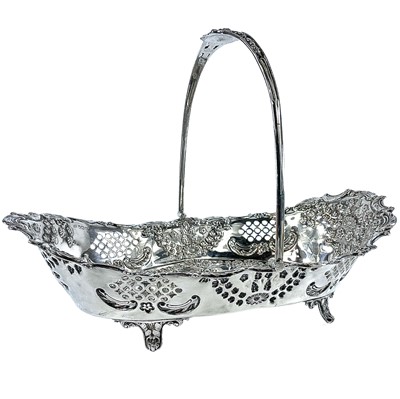 Lot 59 - An attractive Edwardian silver swing handled...