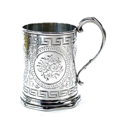 Lot 148 - A Victorian silver small mug with engraved...