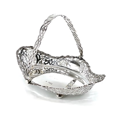 Lot 184 - A Victorian silver swing handled basket by...