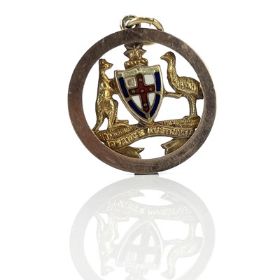 Lot 89 - A 9ct gold and enamel Australian fob pendant,...