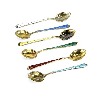 Lot 102 - A Danish sterling silver gilt and guilloche...