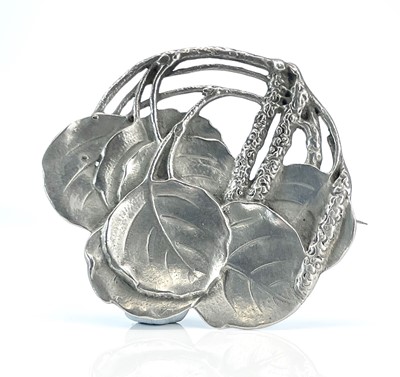 Lot 195 - A Continental Art Nouveau large white metal...