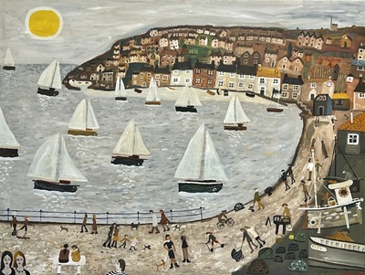 Lot 6 - Alan FURNEAUX (1953) Yachts in the Bay, Newlyn...