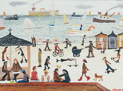 Lot 212 - Alan FURNEAUX (1953) Penzance Prom Oil on...