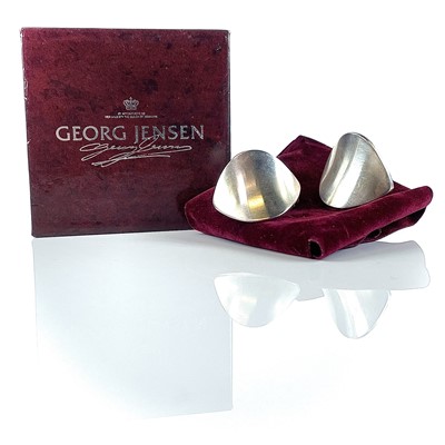 Lot 294 - A pair of Sterling silver clip earrings by...