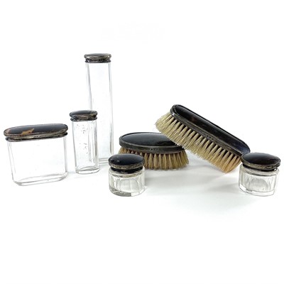 Lot 138 - A collection of silver and tortoiseshell...