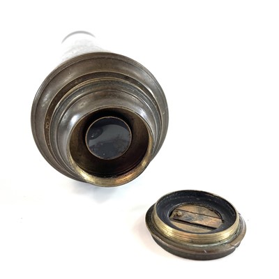Lot 25 - A late Victorian mahogany bound brass two draw...