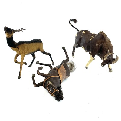 Lot 173 - An unusual hide covered figure of a buffalo,...