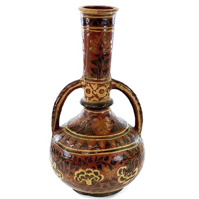 Lot 1032 - A Persian pottery vase, height 25cm.